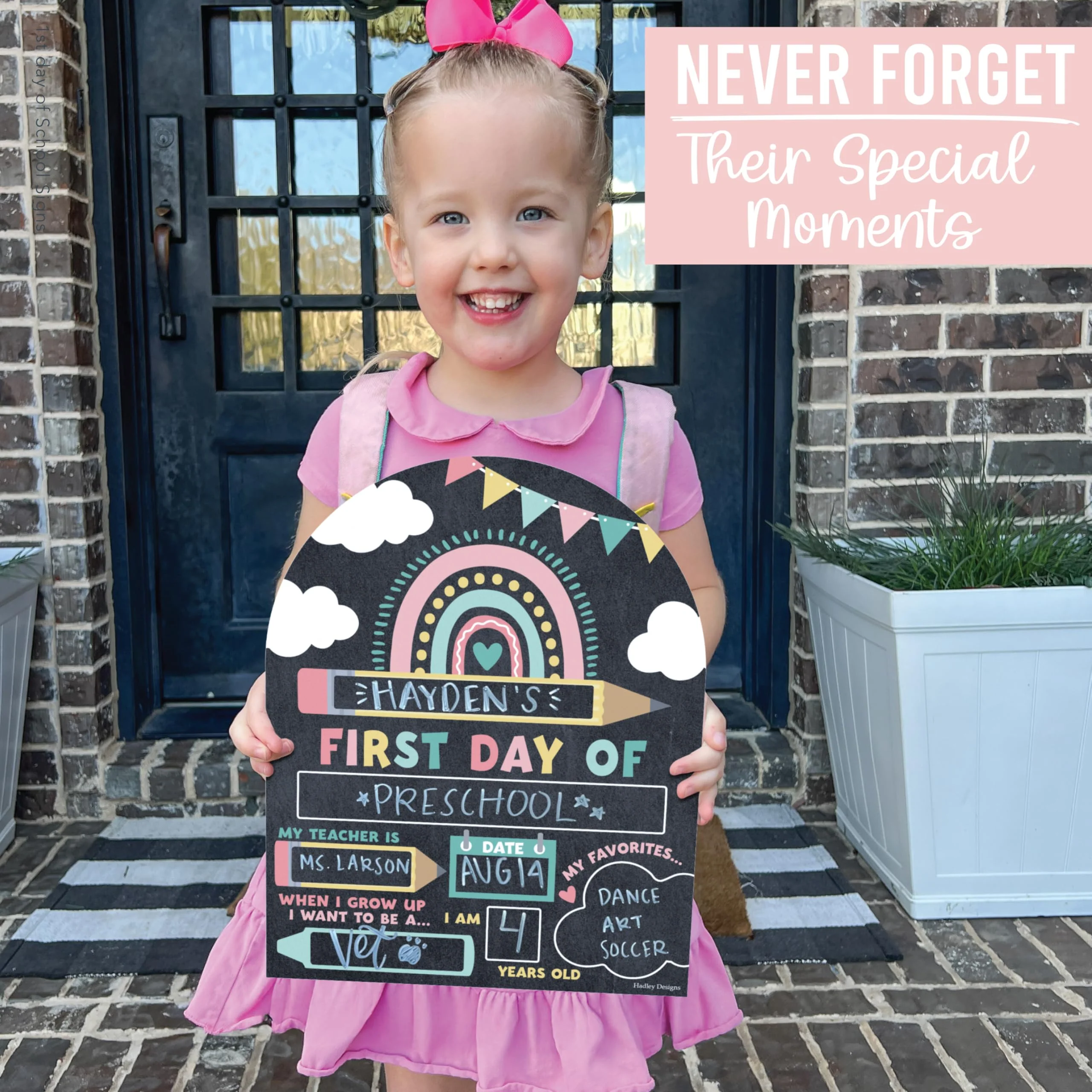 My Last Day of School Sign with Markers -11x14 Back to School Signs First and Last Day, Kindergarten Chalkboard Signs, Pre K Sign Board, Preschool Board, Reusable Photo Prop for Kids - Image 6