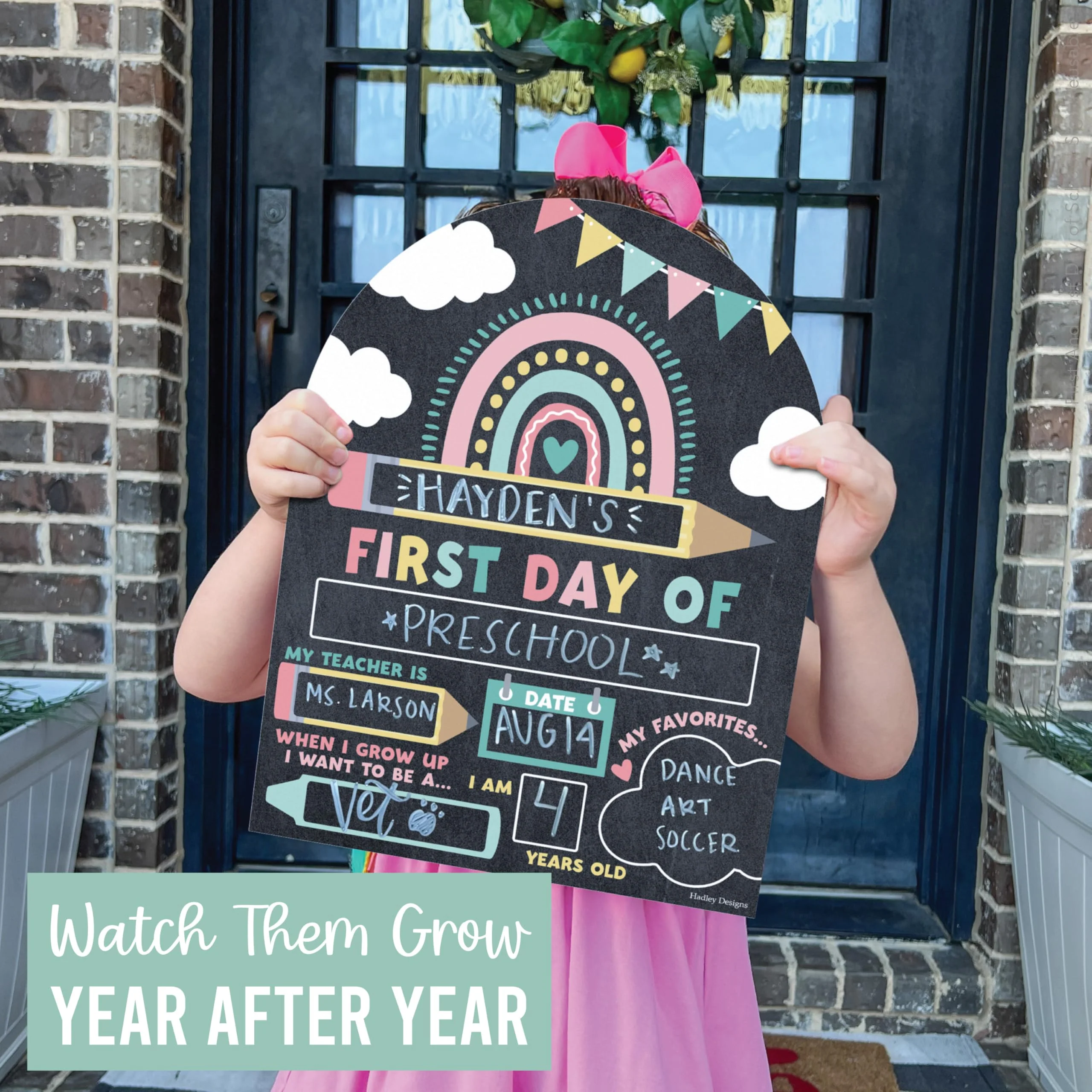 My Last Day of School Sign with Markers -11x14 Back to School Signs First and Last Day, Kindergarten Chalkboard Signs, Pre K Sign Board, Preschool Board, Reusable Photo Prop for Kids - Image 8
