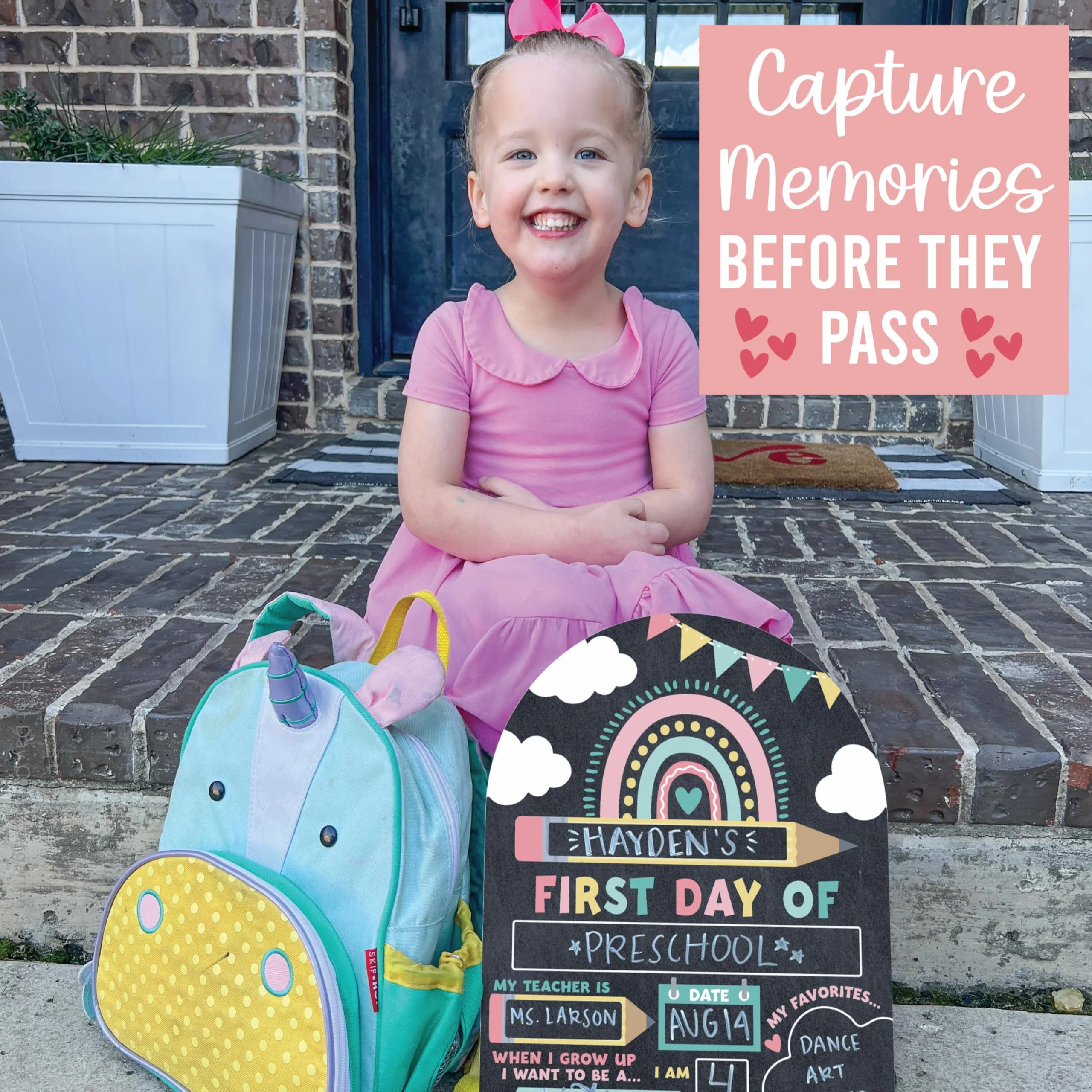 My Last Day of School Sign with Markers -11x14 Back to School Signs First and Last Day, Kindergarten Chalkboard Signs, Pre K Sign Board, Preschool Board, Reusable Photo Prop for Kids - Image 9