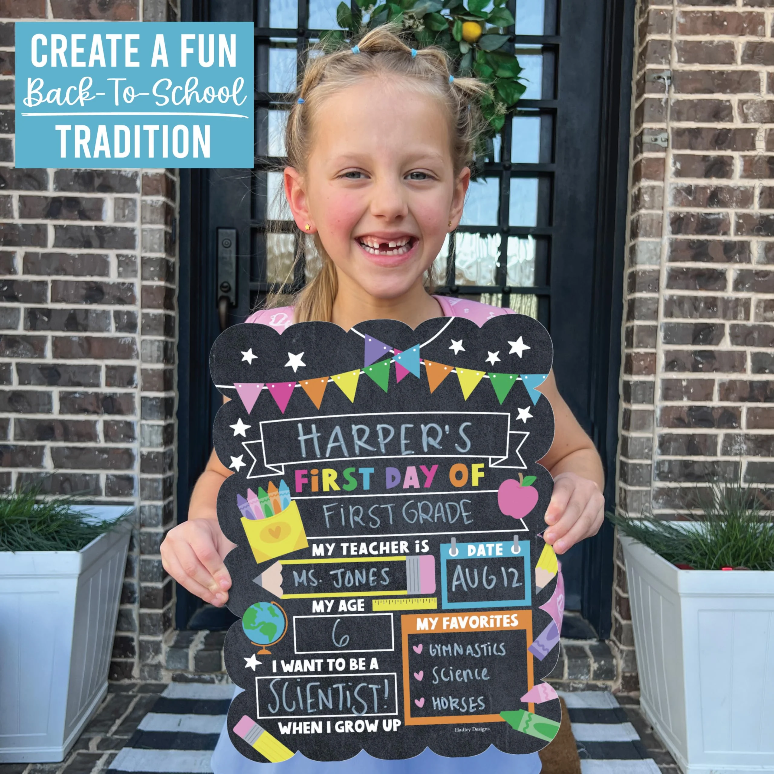 My Last Day of School Sign with Markers -11x14 Back to School Signs First and Last Day, Kindergarten Chalkboard Signs, Pre K Sign Board, Preschool Board, Reusable Photo Prop for Kids - Image 3