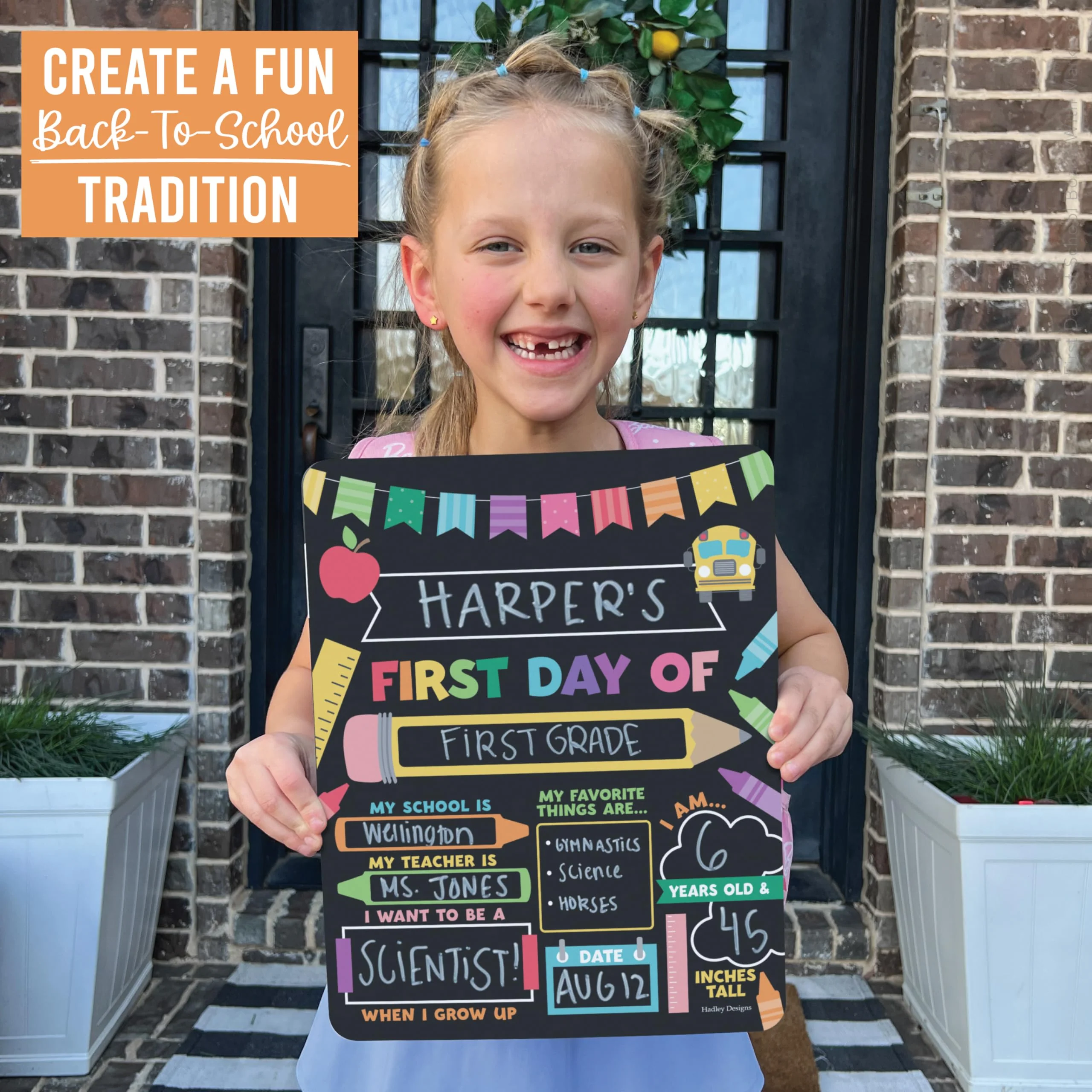 My Last Day of School Sign with Markers -11x14 Back to School Signs First and Last Day, Kindergarten Chalkboard Signs, Pre K Sign Board, Preschool Board, Reusable Photo Prop for Kids - Image 3