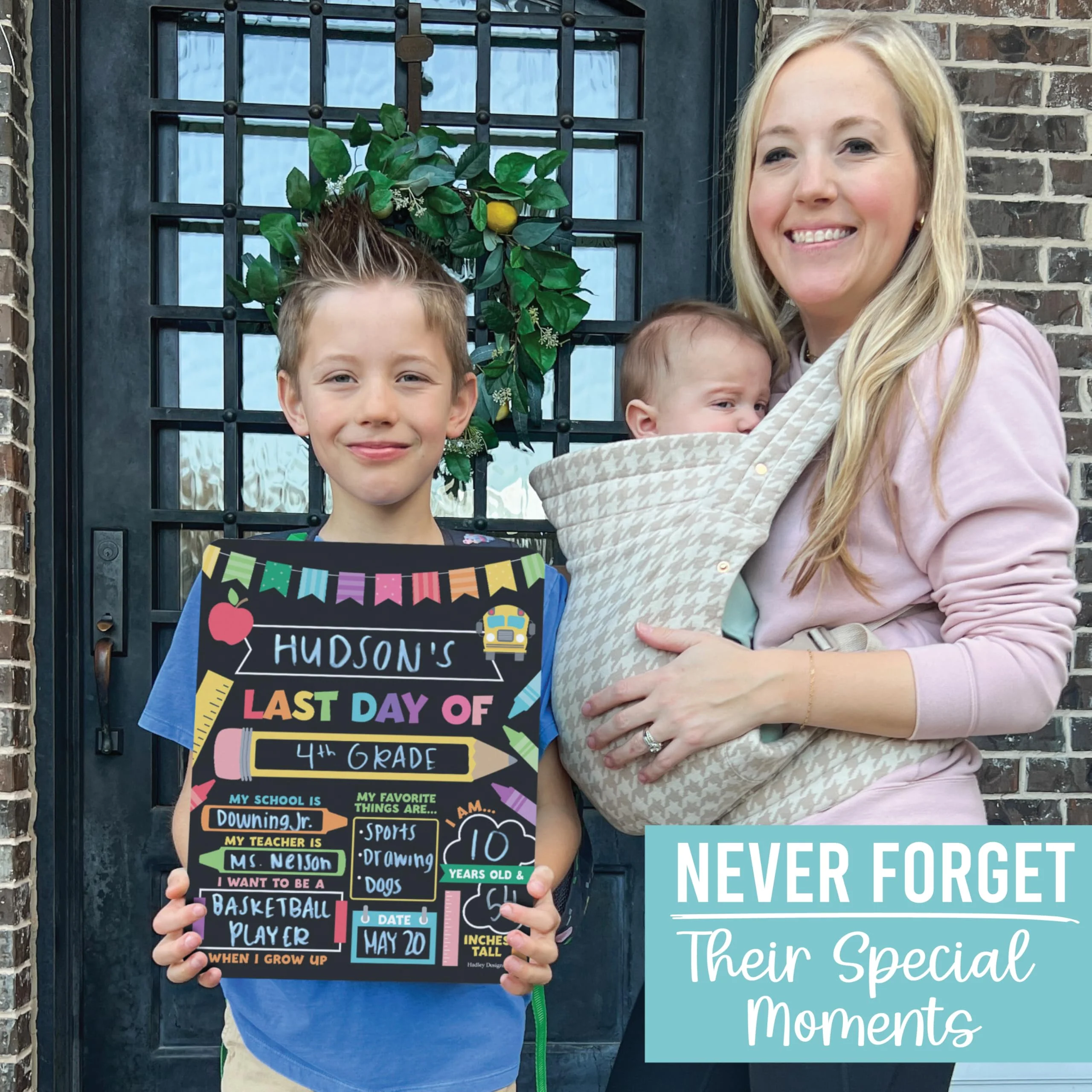 My Last Day of School Sign with Markers -11x14 Back to School Signs First and Last Day, Kindergarten Chalkboard Signs, Pre K Sign Board, Preschool Board, Reusable Photo Prop for Kids - Image 6