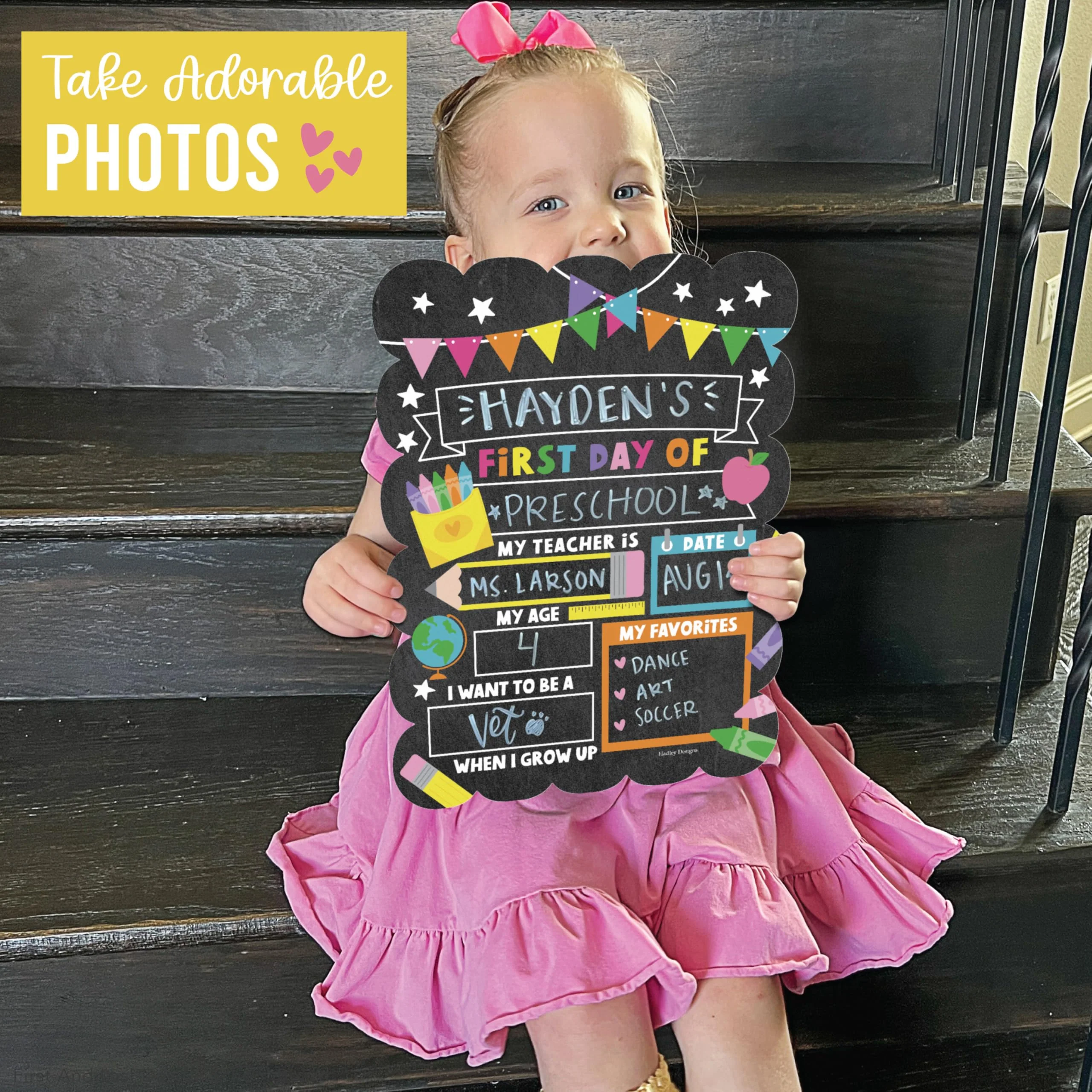 My Last Day of School Sign with Markers -11x14 Back to School Signs First and Last Day, Kindergarten Chalkboard Signs, Pre K Sign Board, Preschool Board, Reusable Photo Prop for Kids - Image 5