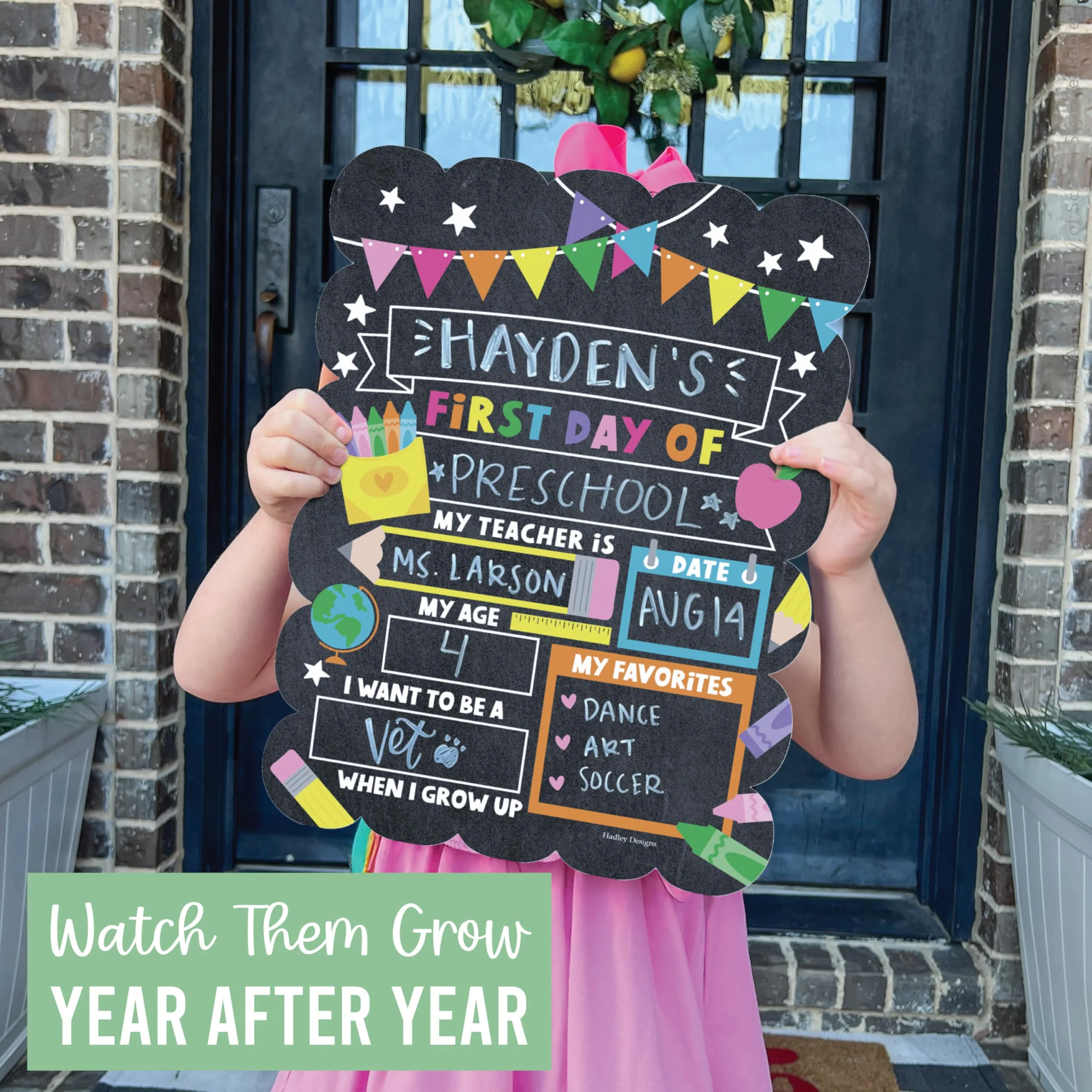 My Last Day of School Sign with Markers -11x14 Back to School Signs First and Last Day, Kindergarten Chalkboard Signs, Pre K Sign Board, Preschool Board, Reusable Photo Prop for Kids - Image 8