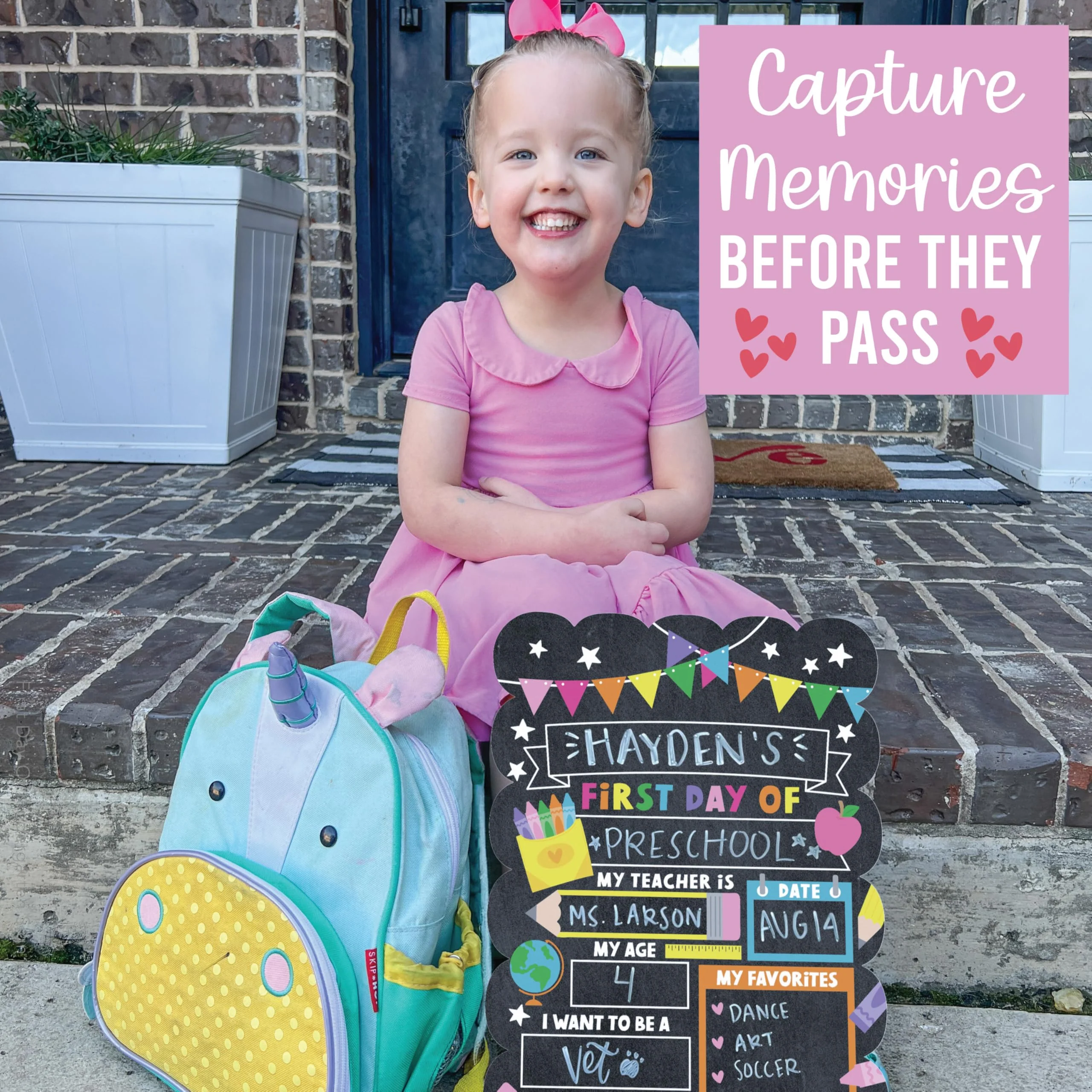 My Last Day of School Sign with Markers -11x14 Back to School Signs First and Last Day, Kindergarten Chalkboard Signs, Pre K Sign Board, Preschool Board, Reusable Photo Prop for Kids - Image 9