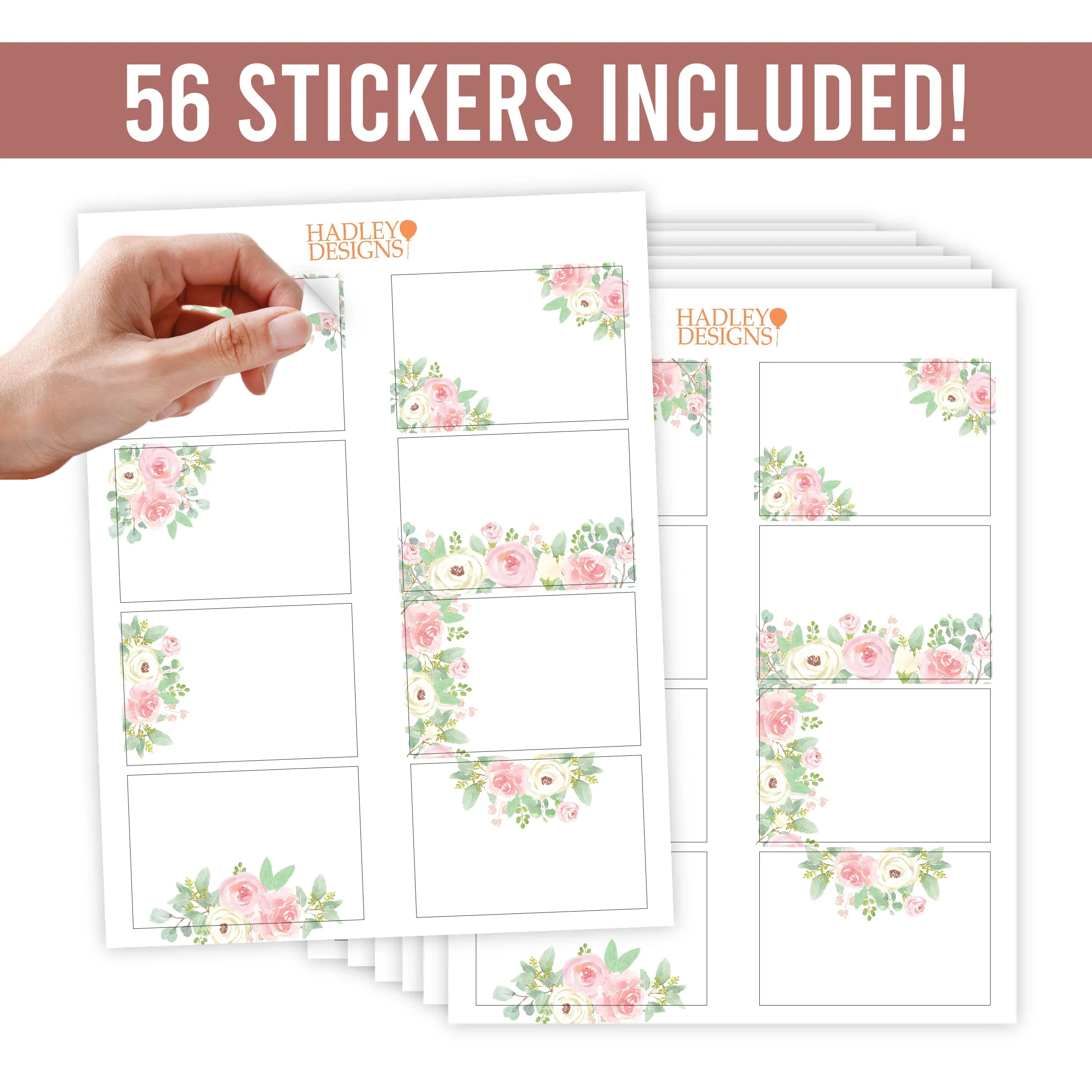 Floral Name Tag Stickers: Pack of 56 - Image 8