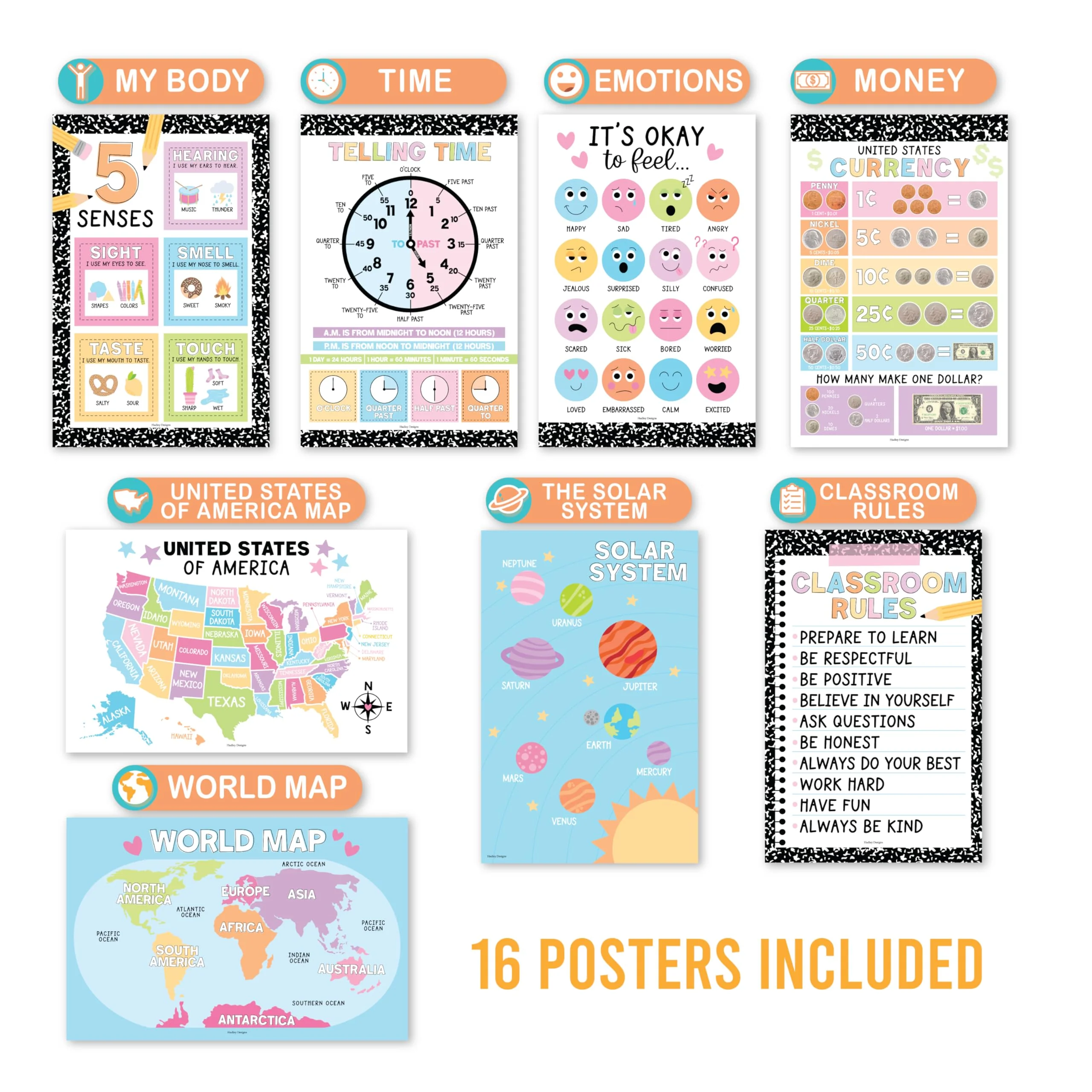Preschool Head Start Kit, Black & White 16 Poster Pack - Image 5
