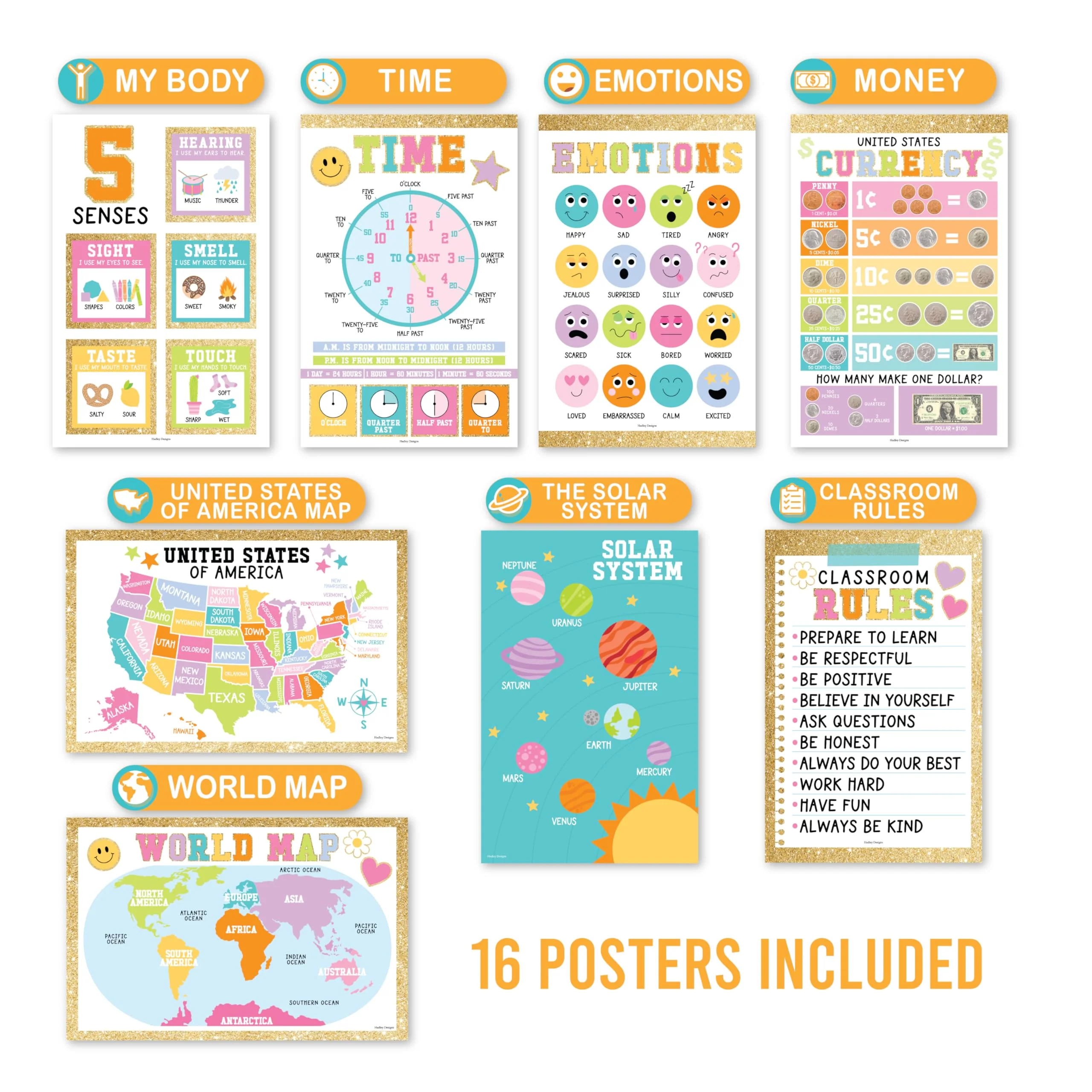 Preschool Head Start Kit, Gold 16 Poster Pack - Image 5