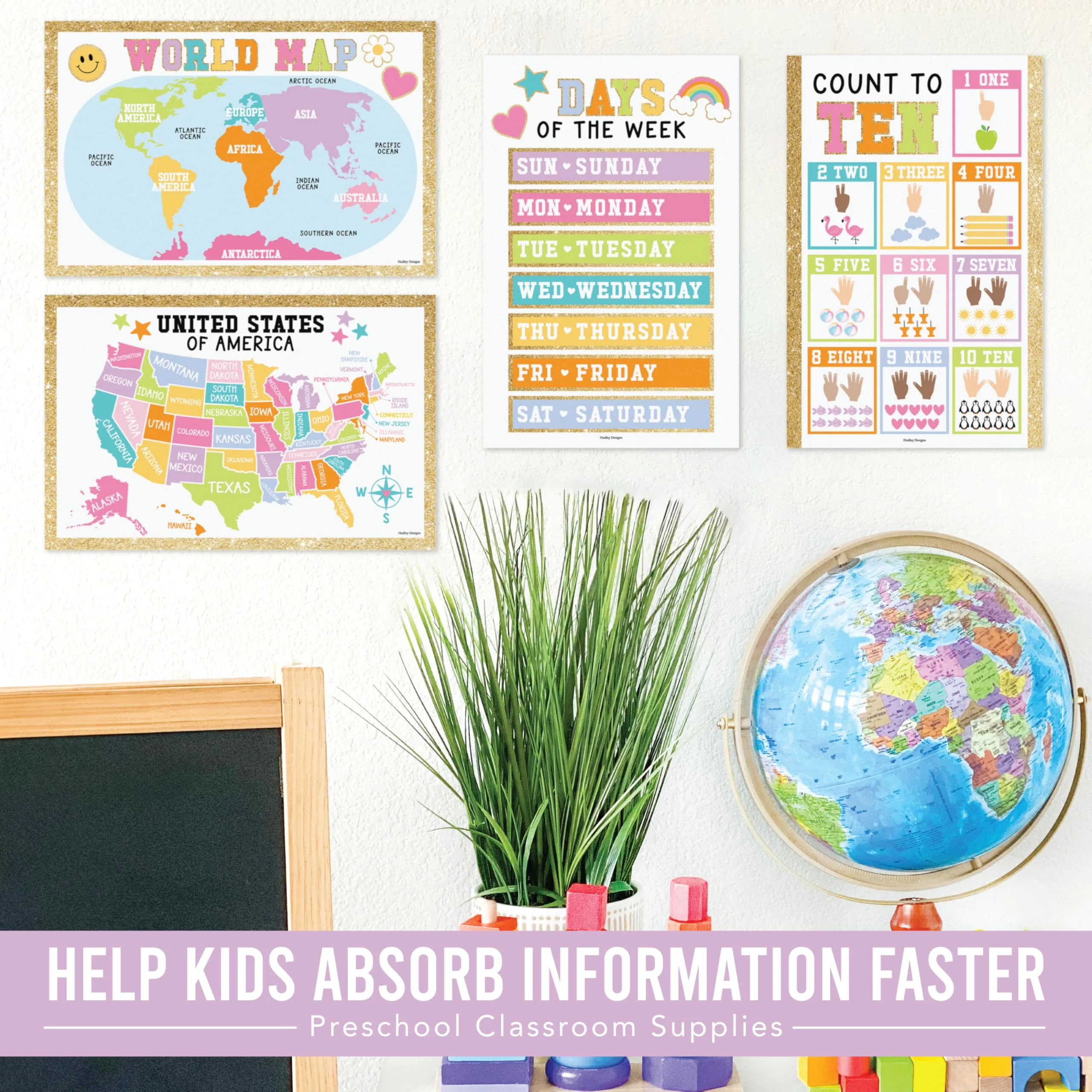 Preschool Head Start Kit, Gold 16 Poster Pack - Image 6