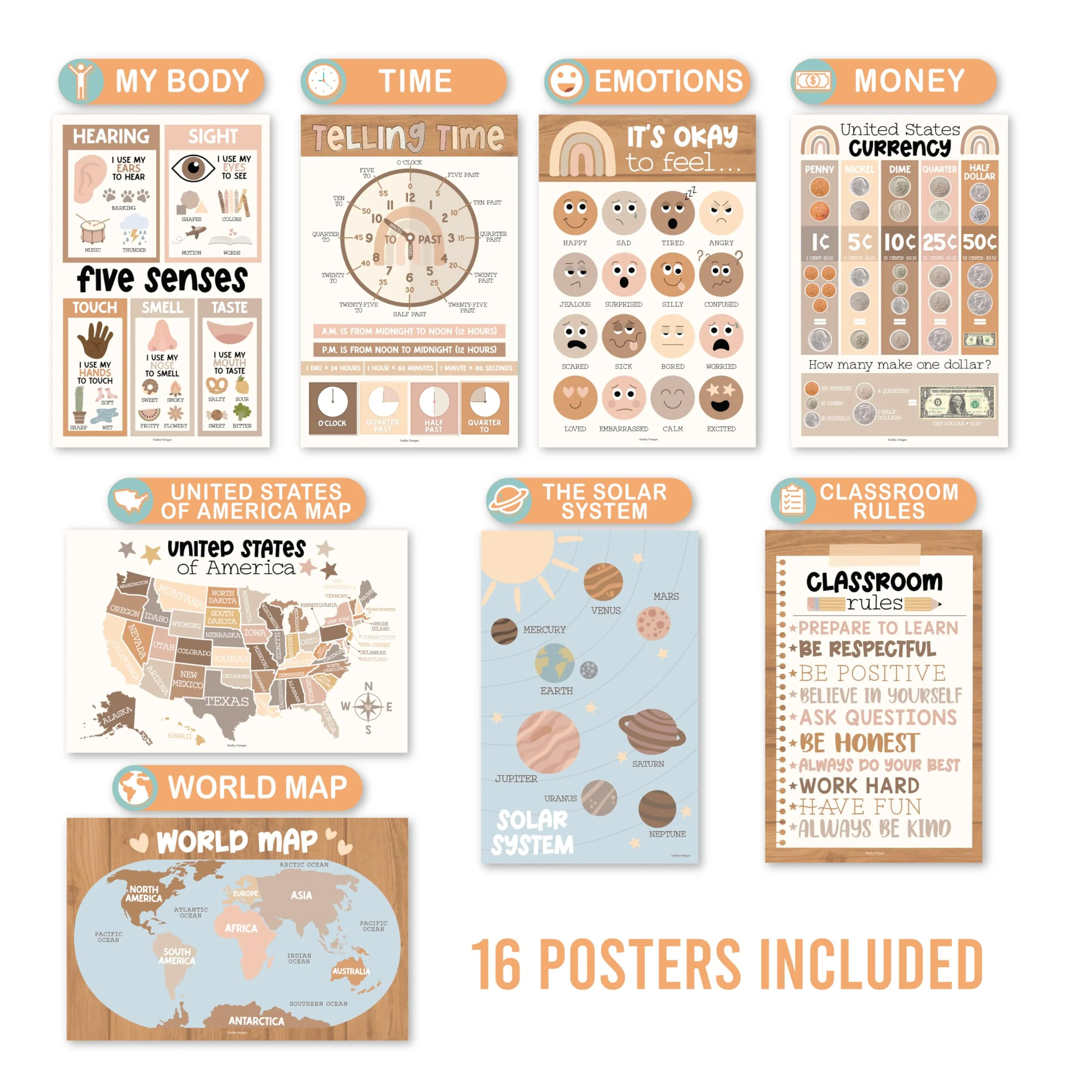 Preschool Head Start Kit, Muted 16 Poster Pack - Image 5