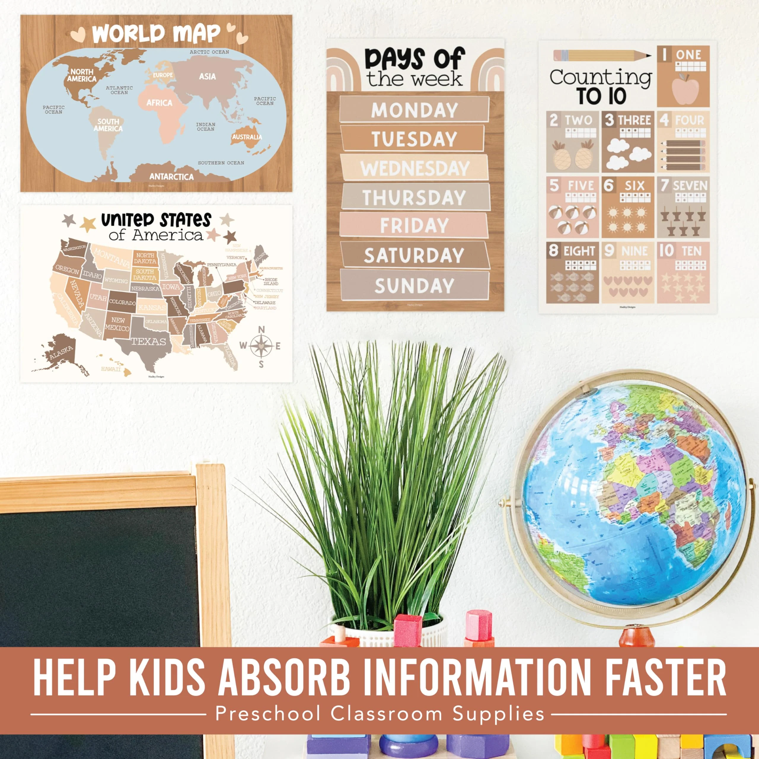 Preschool Head Start Kit, Muted 16 Poster Pack - Image 6