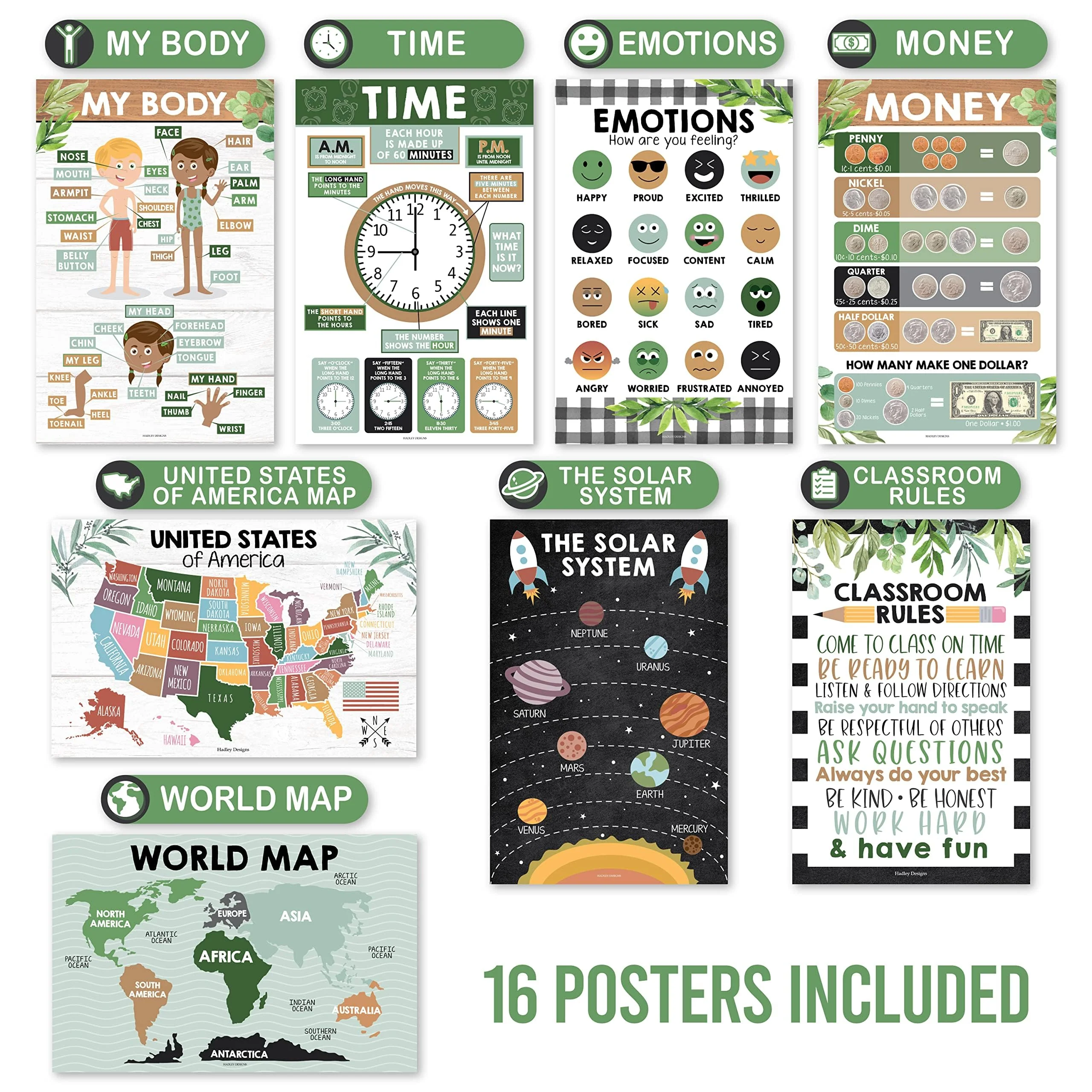 Preschool Head Start Kit, Botanical 16 Poster Pack - Image 4