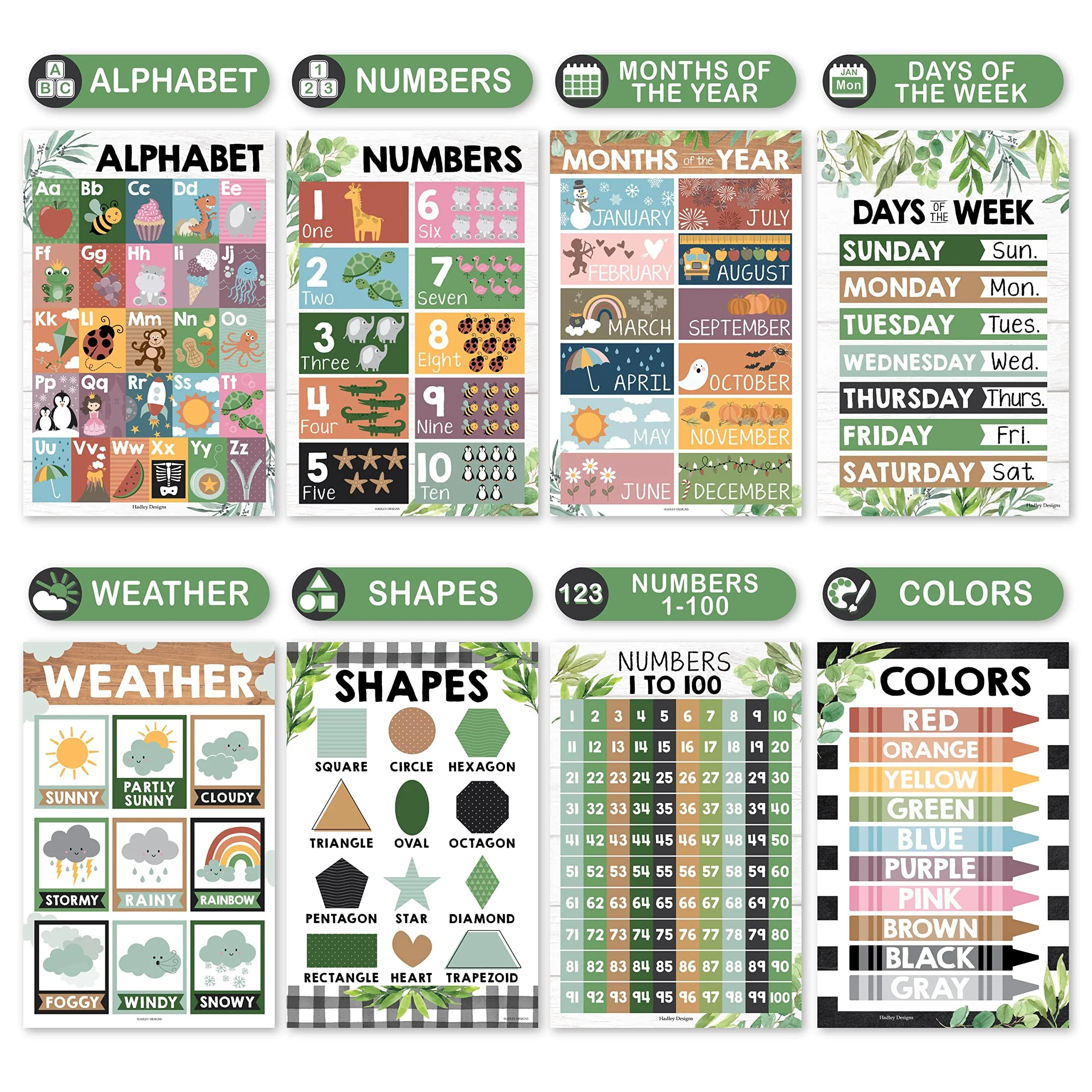 Preschool Head Start Kit, Botanical 16 Poster Pack - Image 5