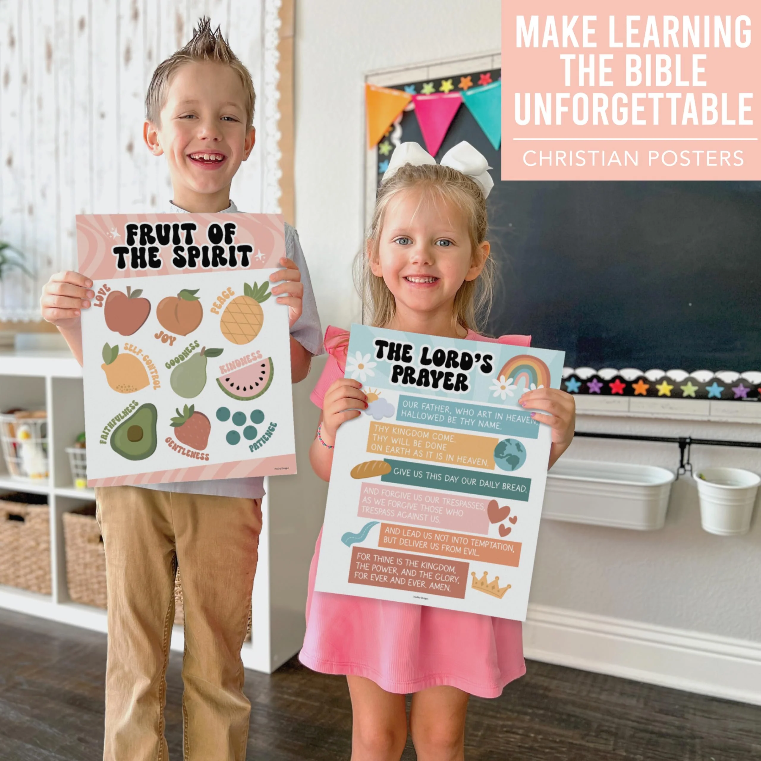 Bible Learning Kit, Retro 9 Poster Pack - Image 3