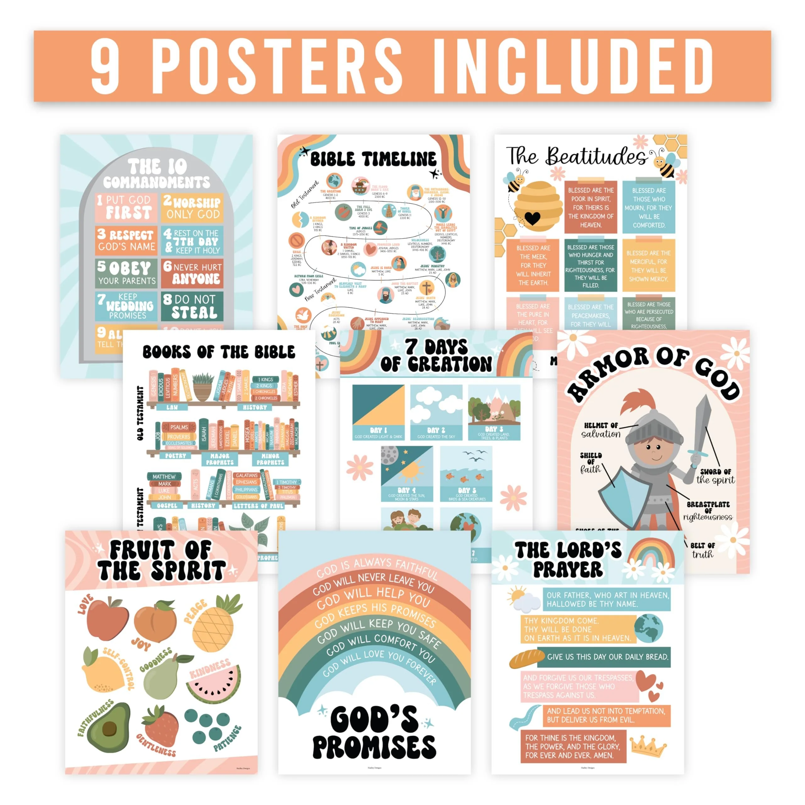 Bible Learning Kit, Retro 9 Poster Pack - Image 5