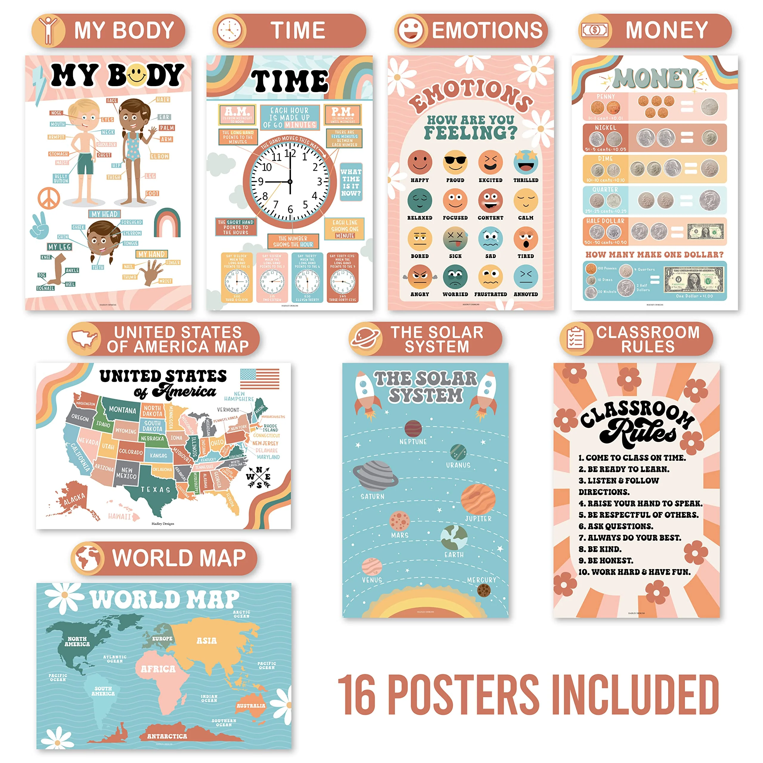Preschool Head Start Kit, Retro 16 Poster Pack - Image 4