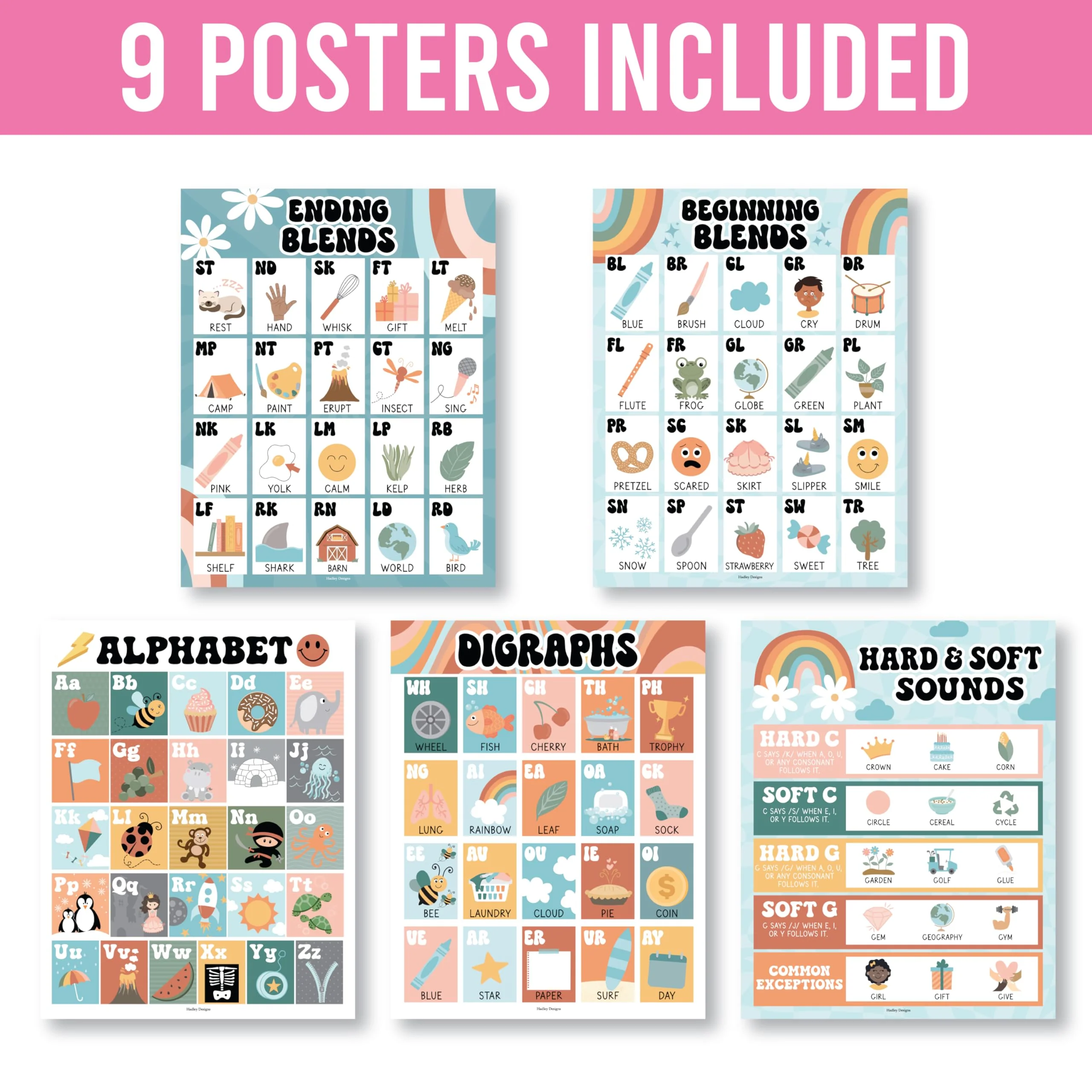 Phonics Foundations Kit: Retro 9 Poster Pack - Image 4