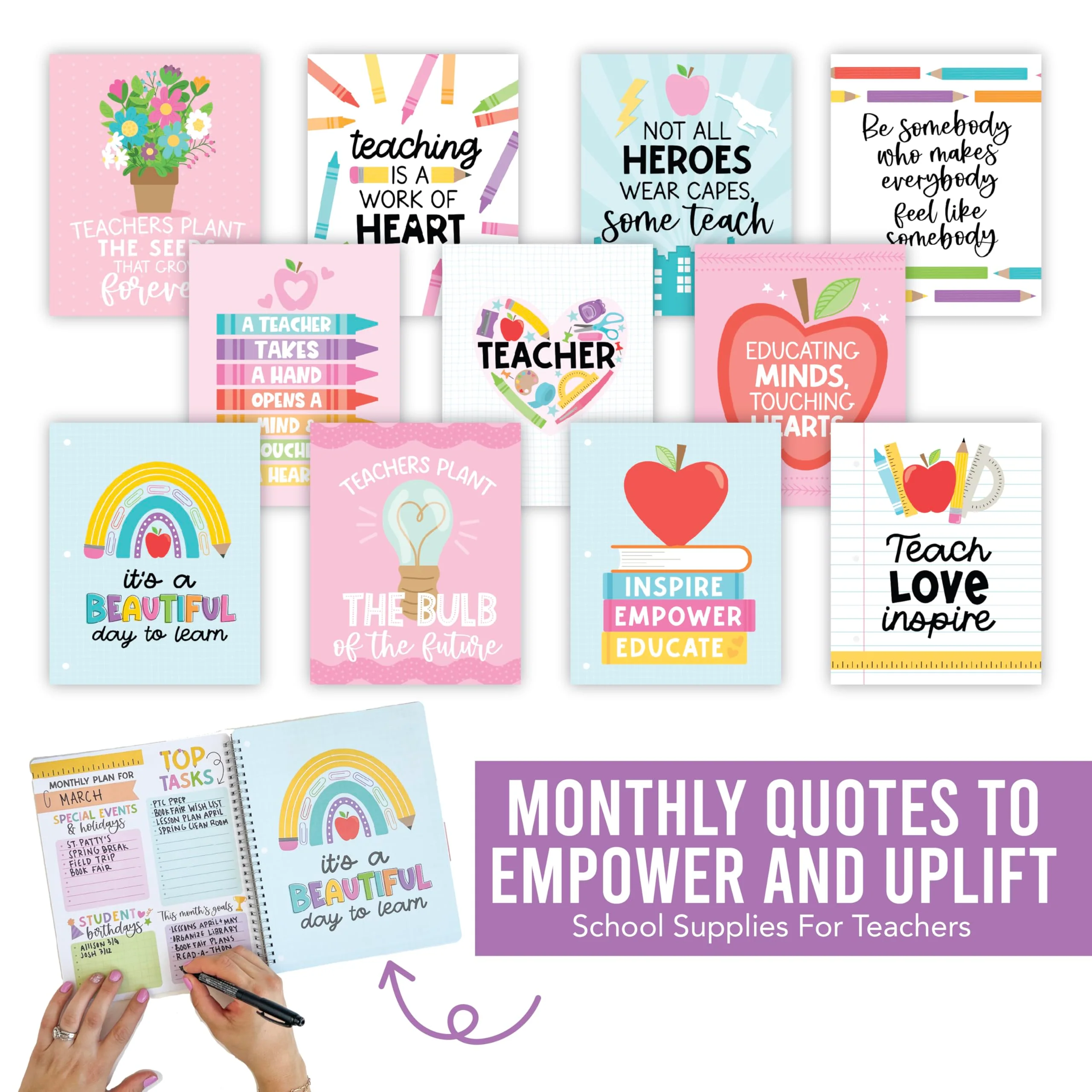 Undated Teacher Planner, Colorful Theme - Image 5