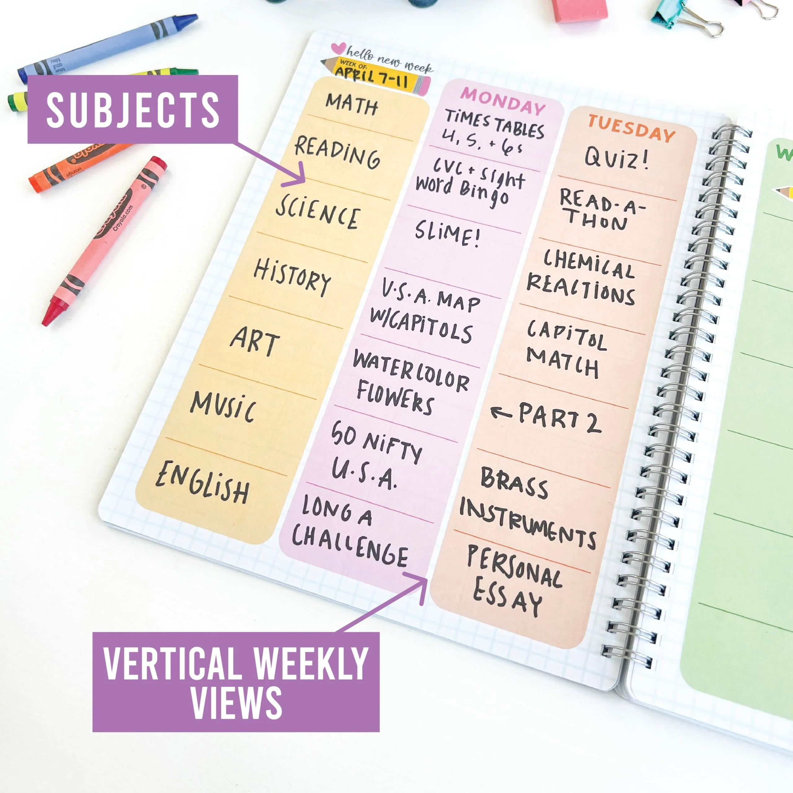 Undated Teacher Planner, Colorful Theme - Image 8