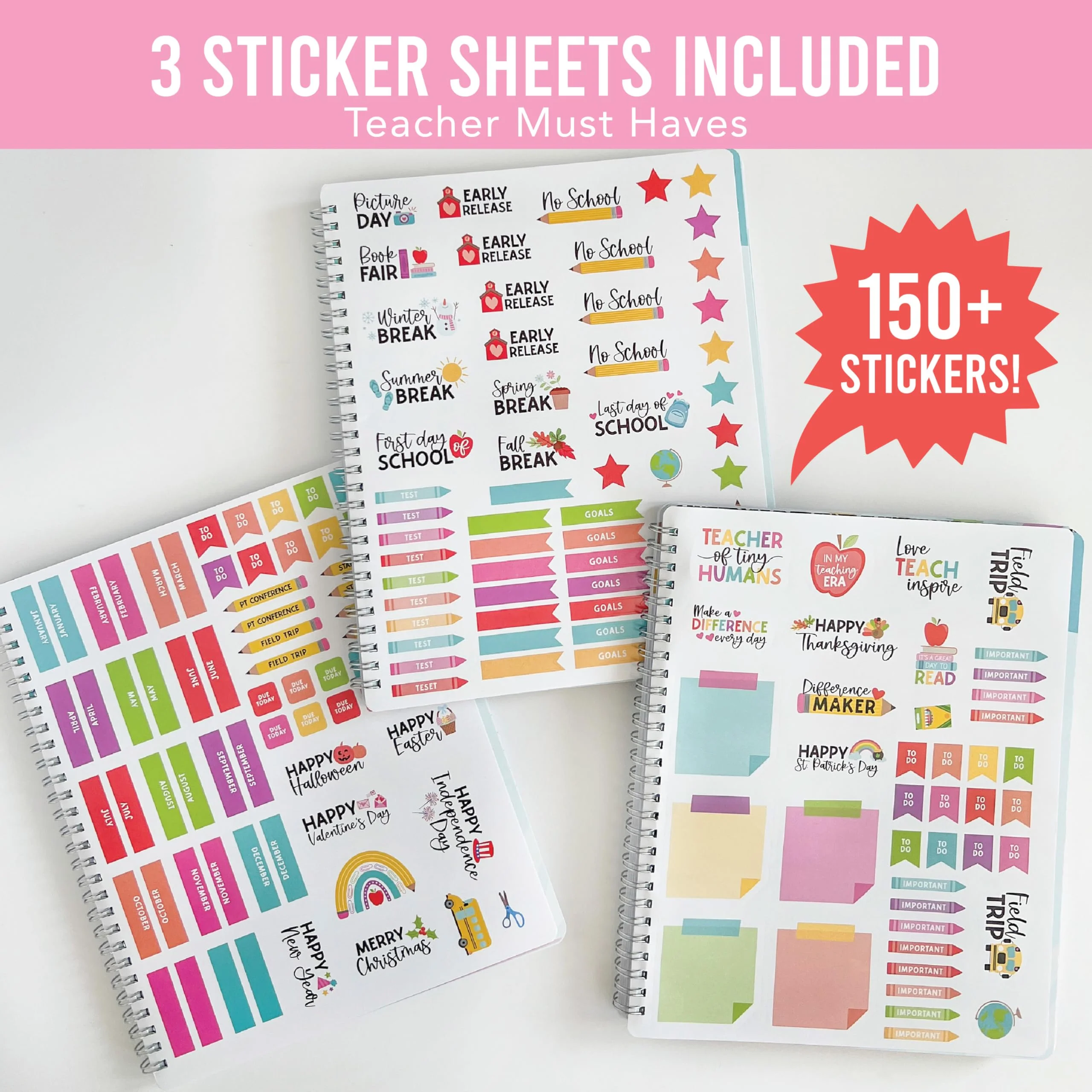 Undated Teacher Planner, Colorful Theme - Image 9